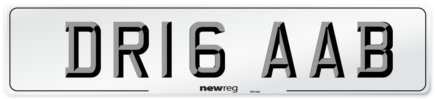 DR16 AAB Number Plate from New Reg